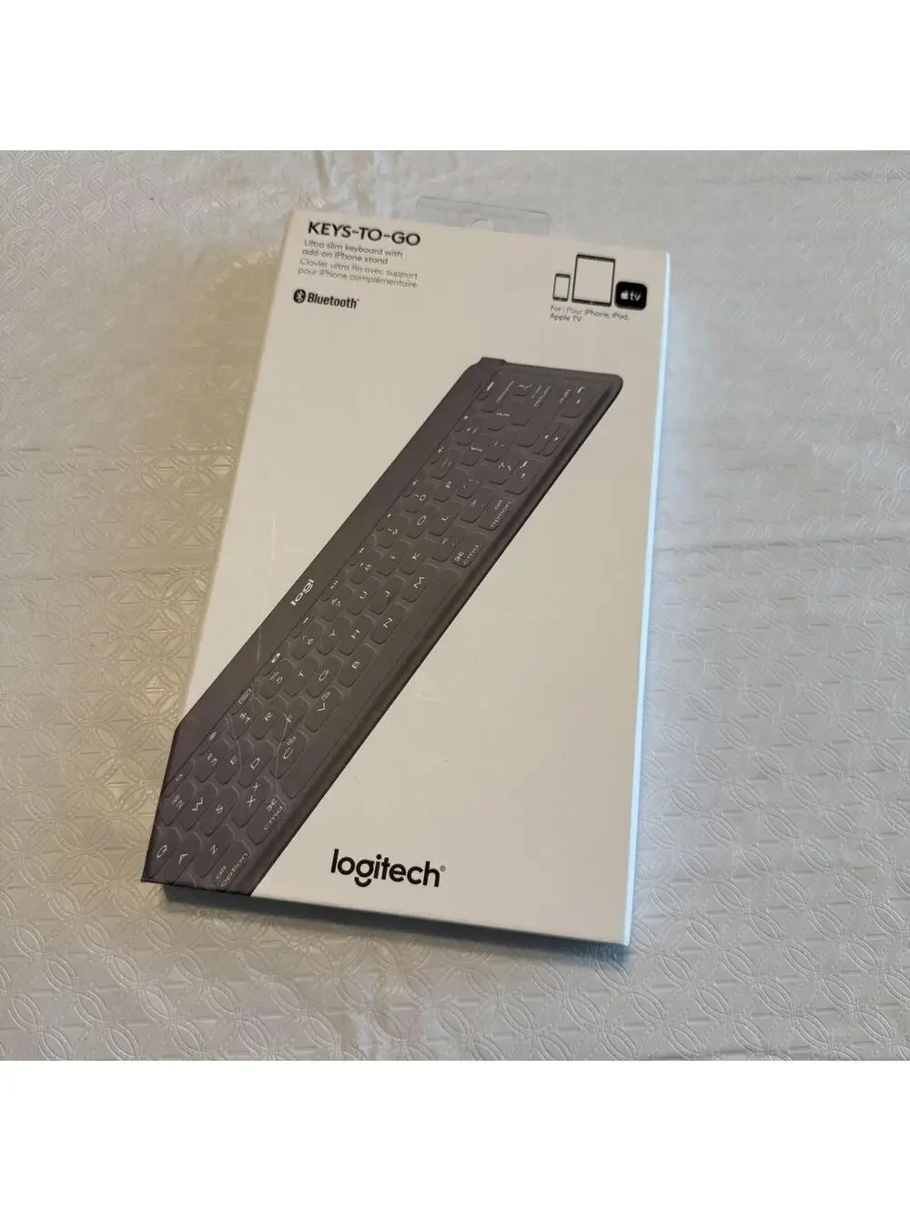 Logitech Keys-To-Go Bluetooth Slim Portable Keyboard for iPhone, iPad, Apple TV